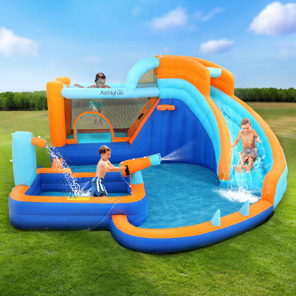AirMyFun Kids Inflatable Pool Water Slide Park Jumping Castle Bounce 382X381CM Bestway