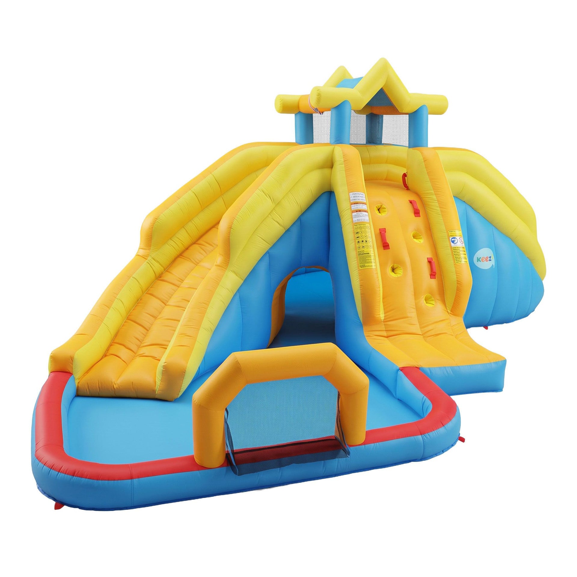 Keezi Inflatable Kids Pool Water Slide Splash Castle Football 622cmx542cm Awezingly