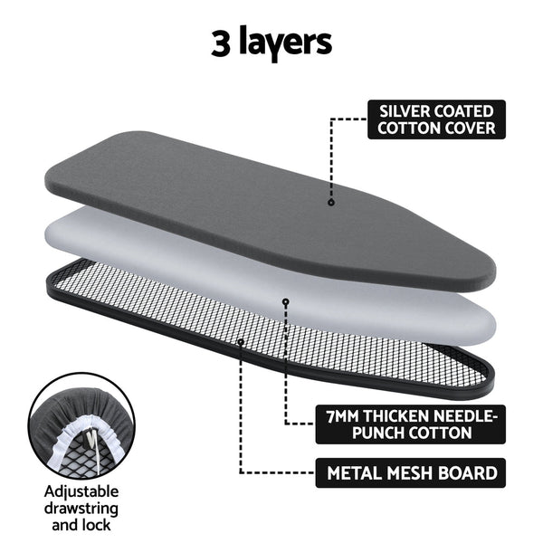 Artiss Ironing Board Foldable Iron Rest Black Artiss