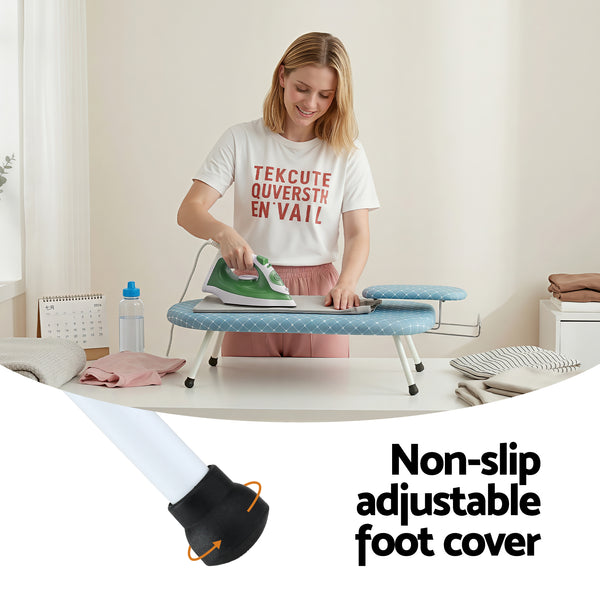 Artiss Tabletop Ironing Board with Small Ironing Boards with Folding Legs Blue Awezingly