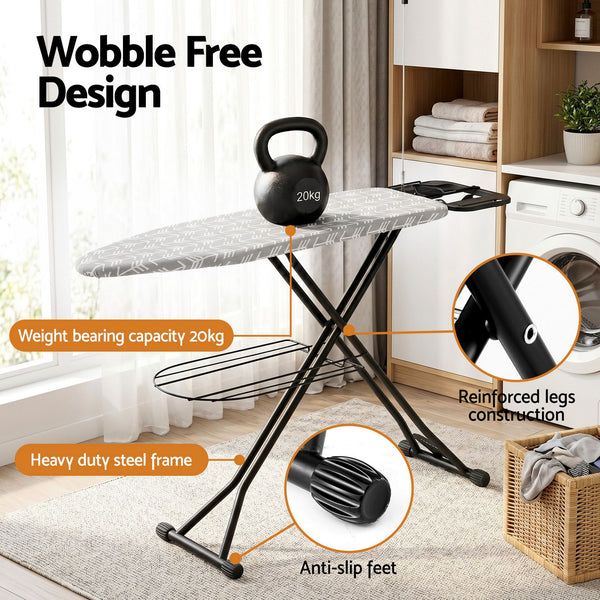 Artiss Foldable Ironing Board with Iron Rest Ironing Board for Laundry Room Arrow Awezingly