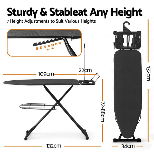 Artiss Foldable Ironing Board with Iron Rest Ironing Board for Laundry Room Awezingly