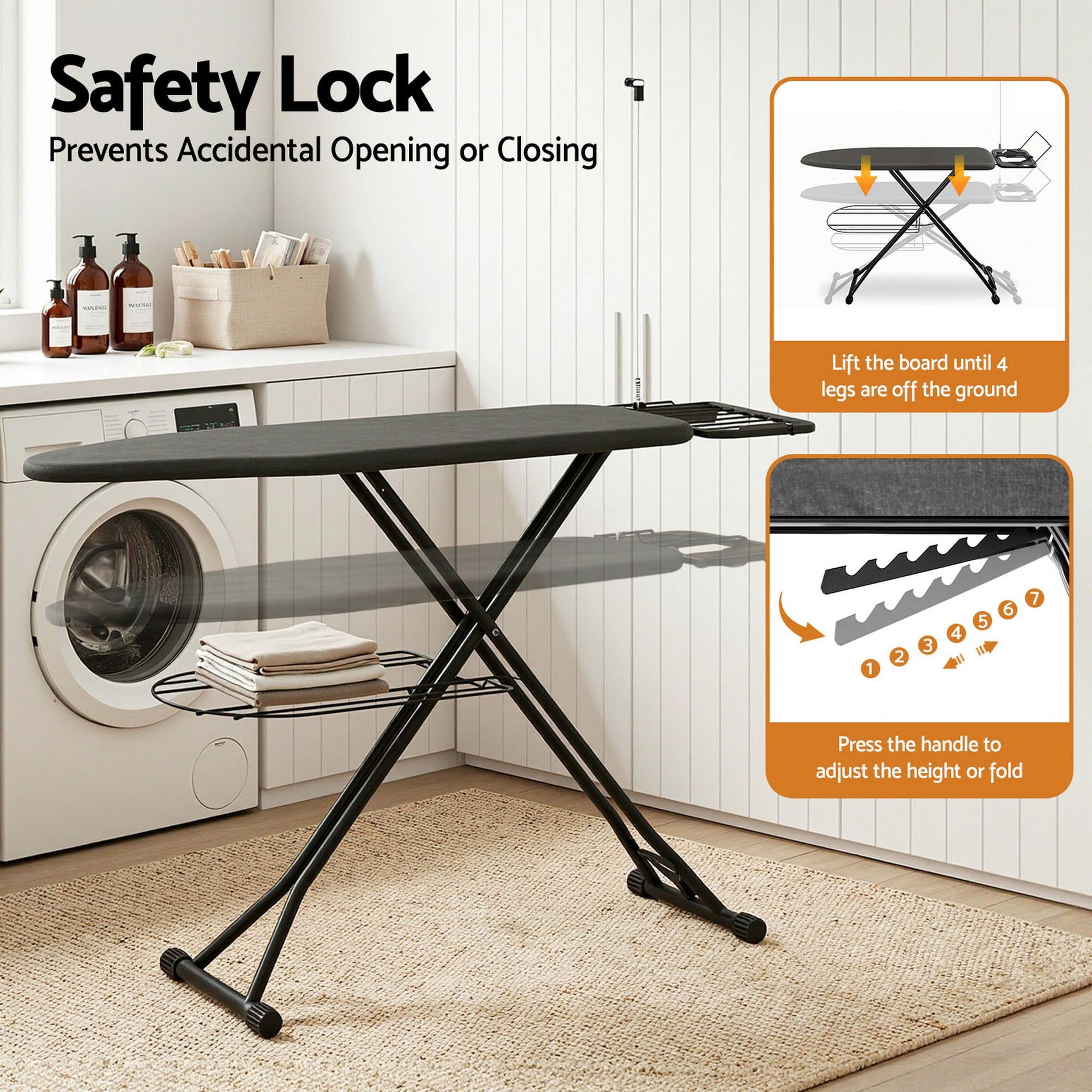Artiss Foldable Ironing Board with Iron Rest Ironing Board for Laundry Room Awezingly