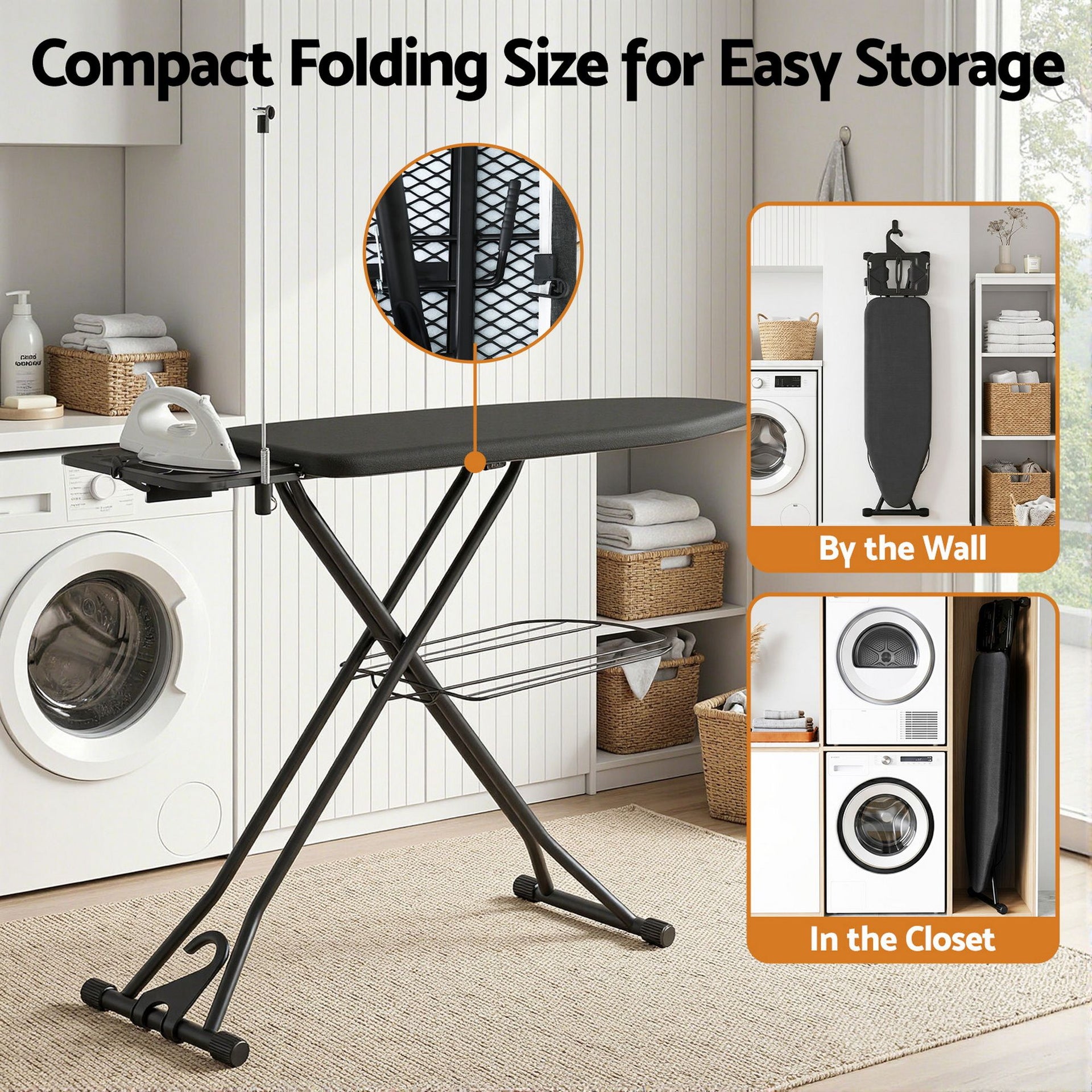 Artiss Foldable Ironing Board with Iron Rest Ironing Board for Laundry Room Awezingly