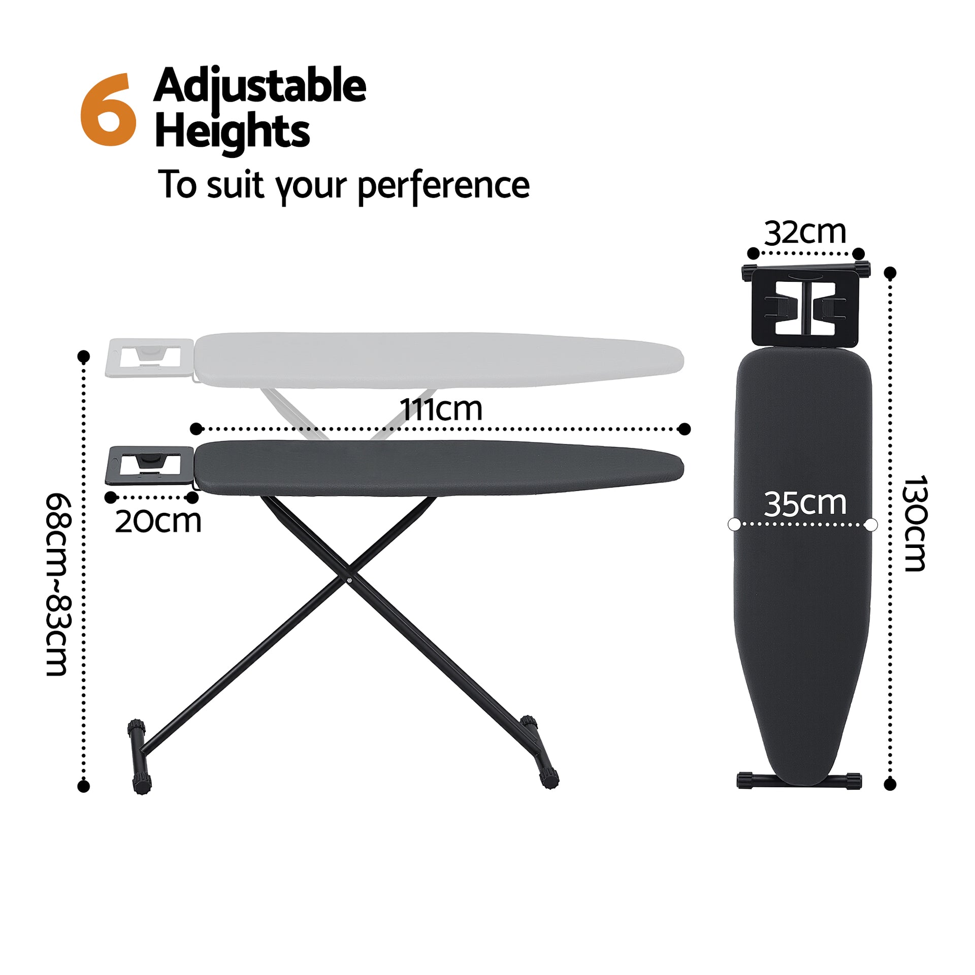 Artiss Ironing Board with Iron Rest with 3 Layers Extra Thick Cover Easy Storage Awezingly