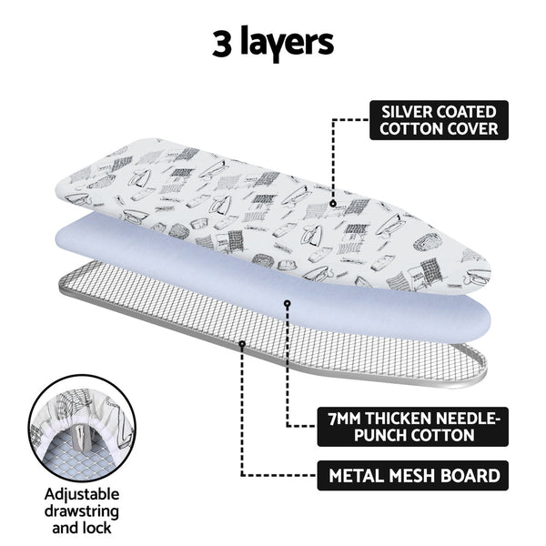 Artiss Ironing Board Wall Mounted Foldable White Artiss