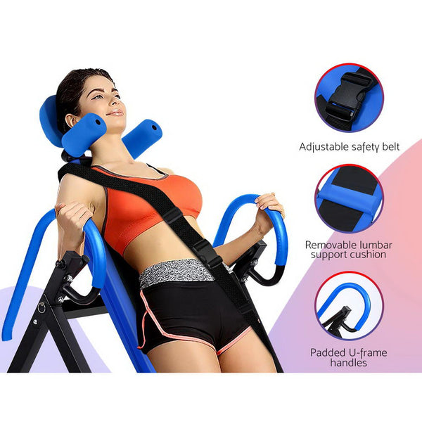 Everfit Gravity Inversion Table Foldable Stretcher Inverter Home Gym Fitness Everfit