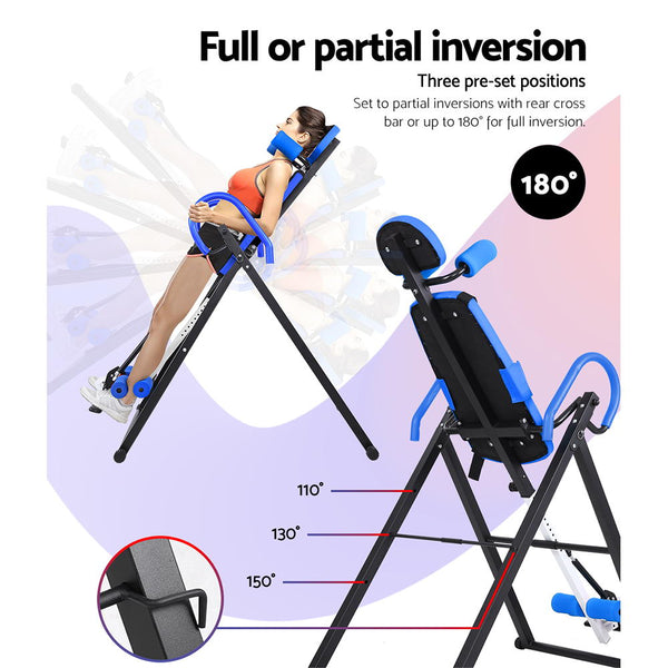 Everfit Gravity Inversion Table Foldable Stretcher Inverter Home Gym Fitness Everfit
