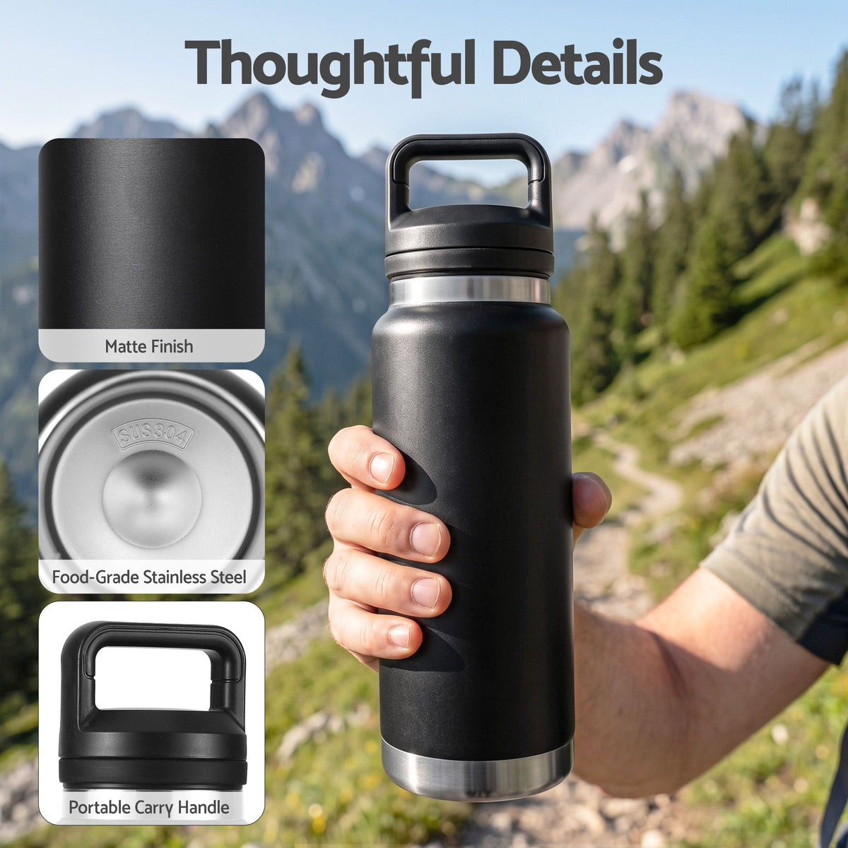 Everfit 750ML Insulated Water Bottle Stainless Steel Drink Bottle Awezingly