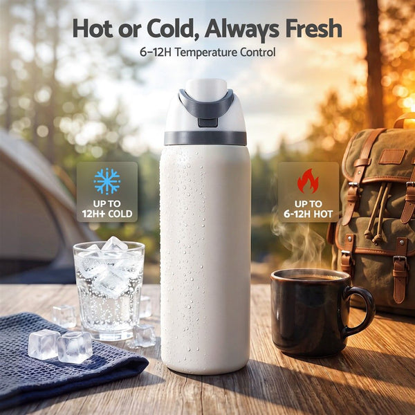 Everfit 950ML Insulated Water Bottle with Straw Stainless Steel Drink Bottle Awezingly