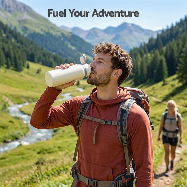 Everfit 950ML Insulated Water Bottle with Straw Stainless Steel Drink Bottle Awezingly