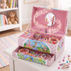 Keezi Kids Jewellery Box Organiser for Girls Kids Music Box with Drawer