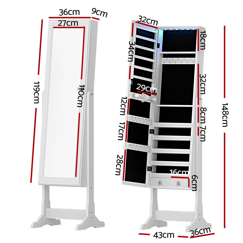 Artiss Jewellery Cabinet Mirror Free Standing Does Not Apply