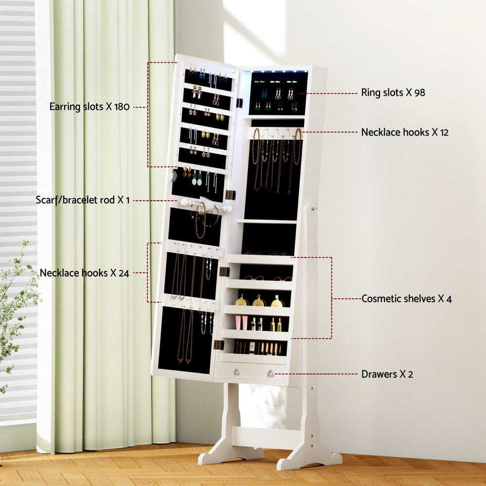 Artiss Jewellery Cabinet Mirror Free Standing Does Not Apply
