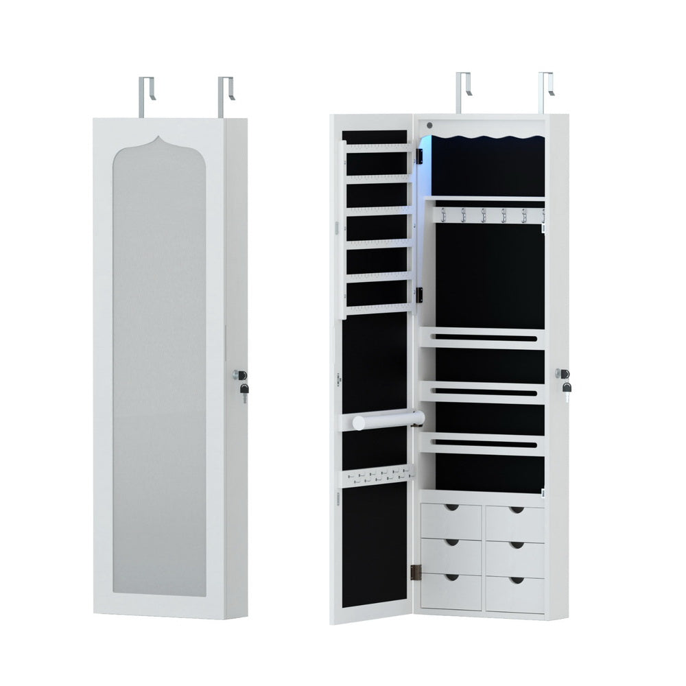 Artiss Jewellery Cabinet LED Mirror Lockable Does Not Apply