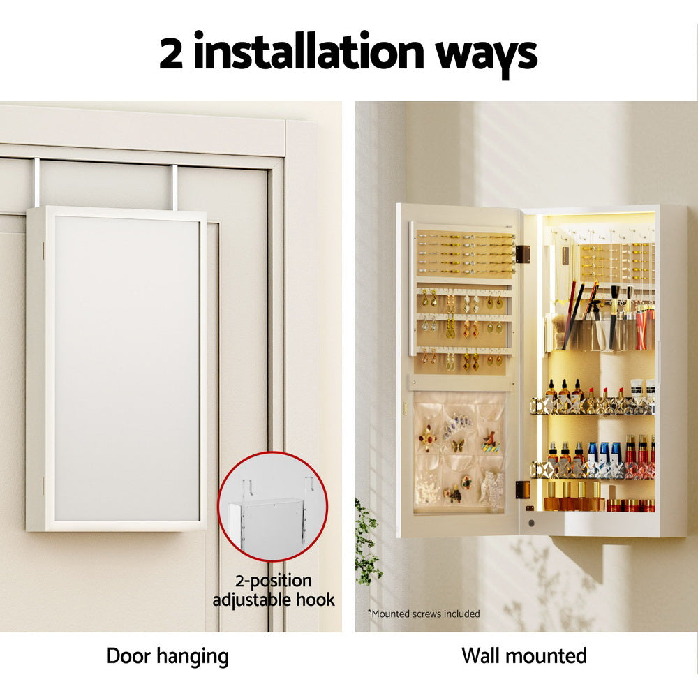 Artiss Jewellery Cabinet Mirror Door Wall Mount Does Not Apply
