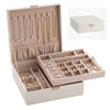 Embellir Jewellery Box 2 Layer Storage Organiser Leather Display White