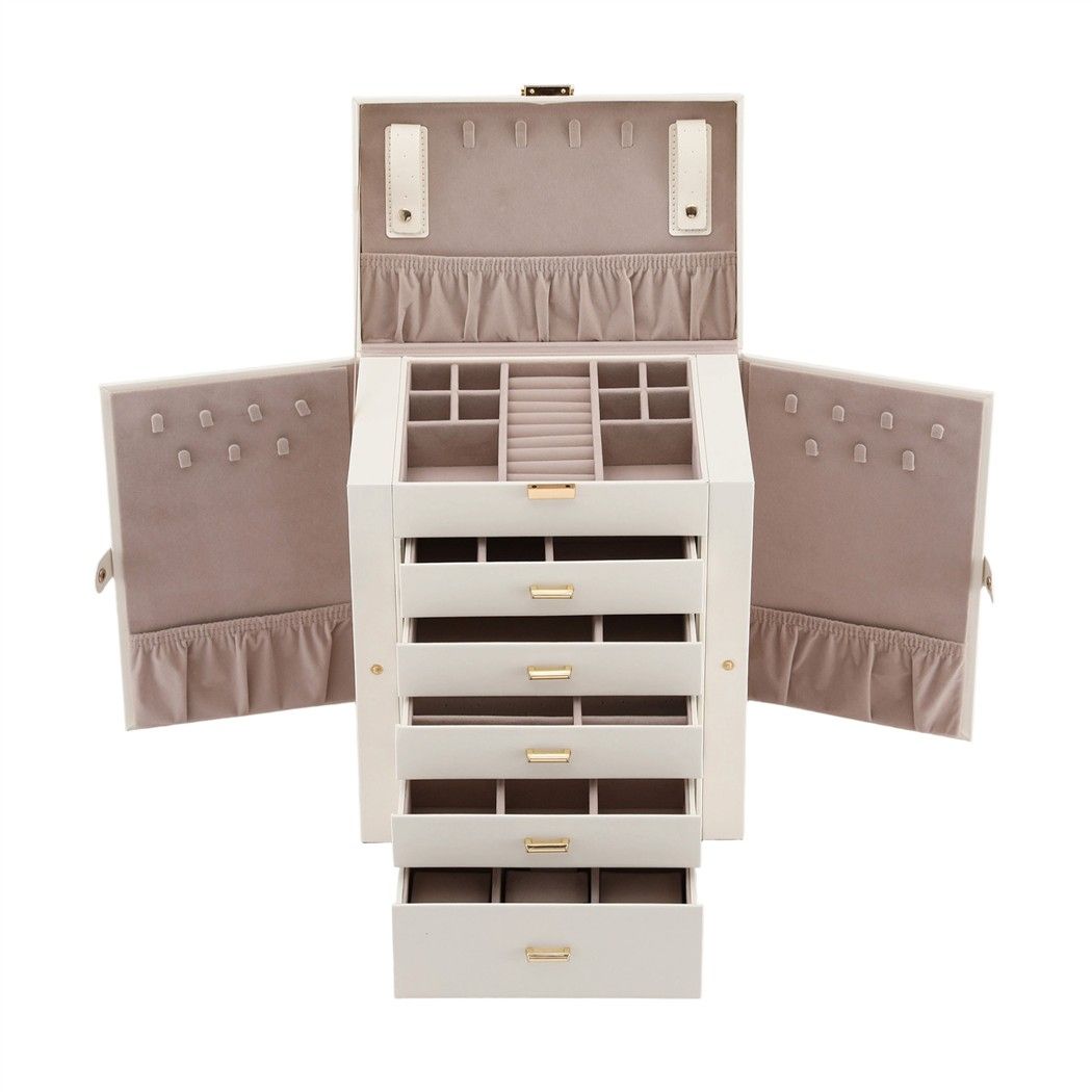 Embellir Jewellery Box 6 Layer Organiser Large Display Case Storage Awezingly