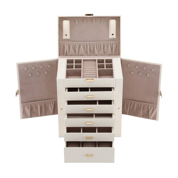 Embellir Jewellery Box 6 Layer Organiser Large Display Case Storage Awezingly