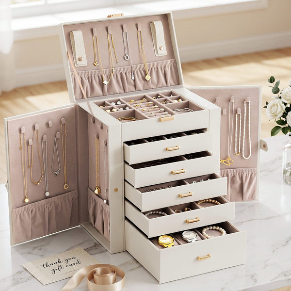 Embellir Jewellery Box 6 Layer Organiser Large Display Case Storage Awezingly