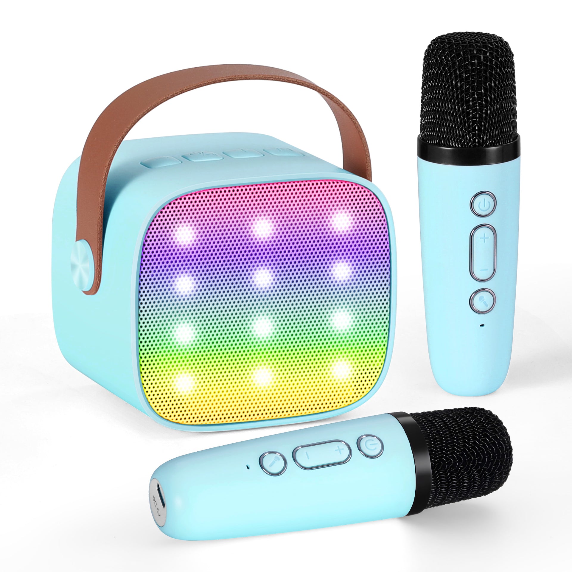 Alpha Mini Portable Karaoke Machine for Adults Kids with 2 Wireless Microphones Awezingly
