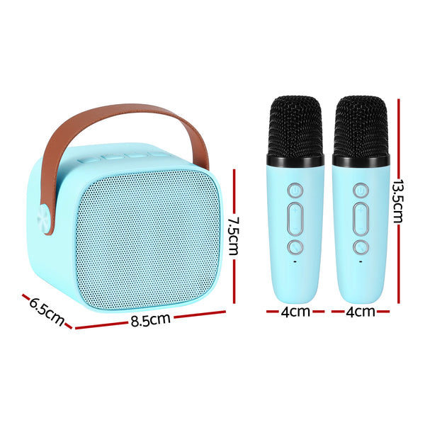 Alpha Mini Portable Karaoke Machine for Adults Kids with 2 Wireless Microphones Awezingly