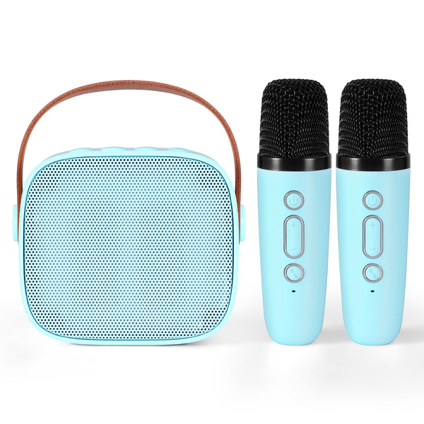 Alpha Mini Portable Karaoke Machine for Adults Kids with 2 Wireless Microphones Awezingly