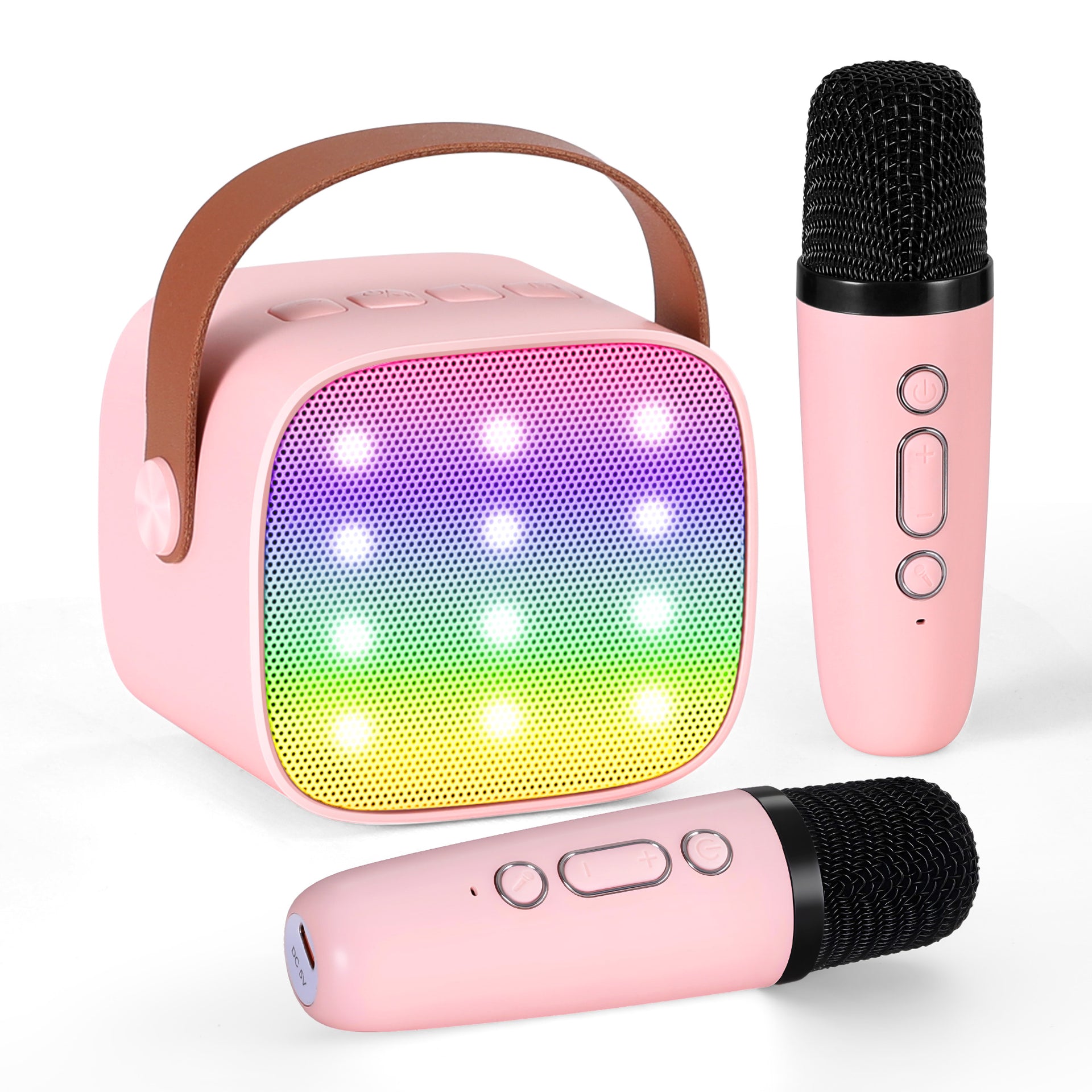 Alpha Mini Portable Karaoke Machine for Adults Kids with 2 Wireless Microphones Awezingly