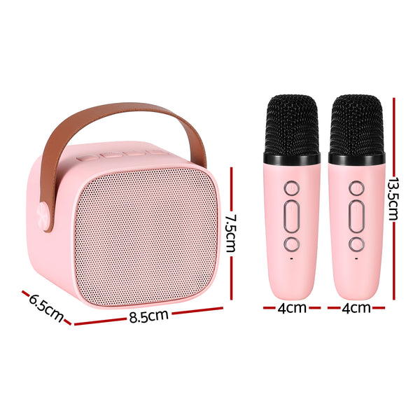 Alpha Mini Portable Karaoke Machine for Adults Kids with 2 Wireless Microphones Awezingly
