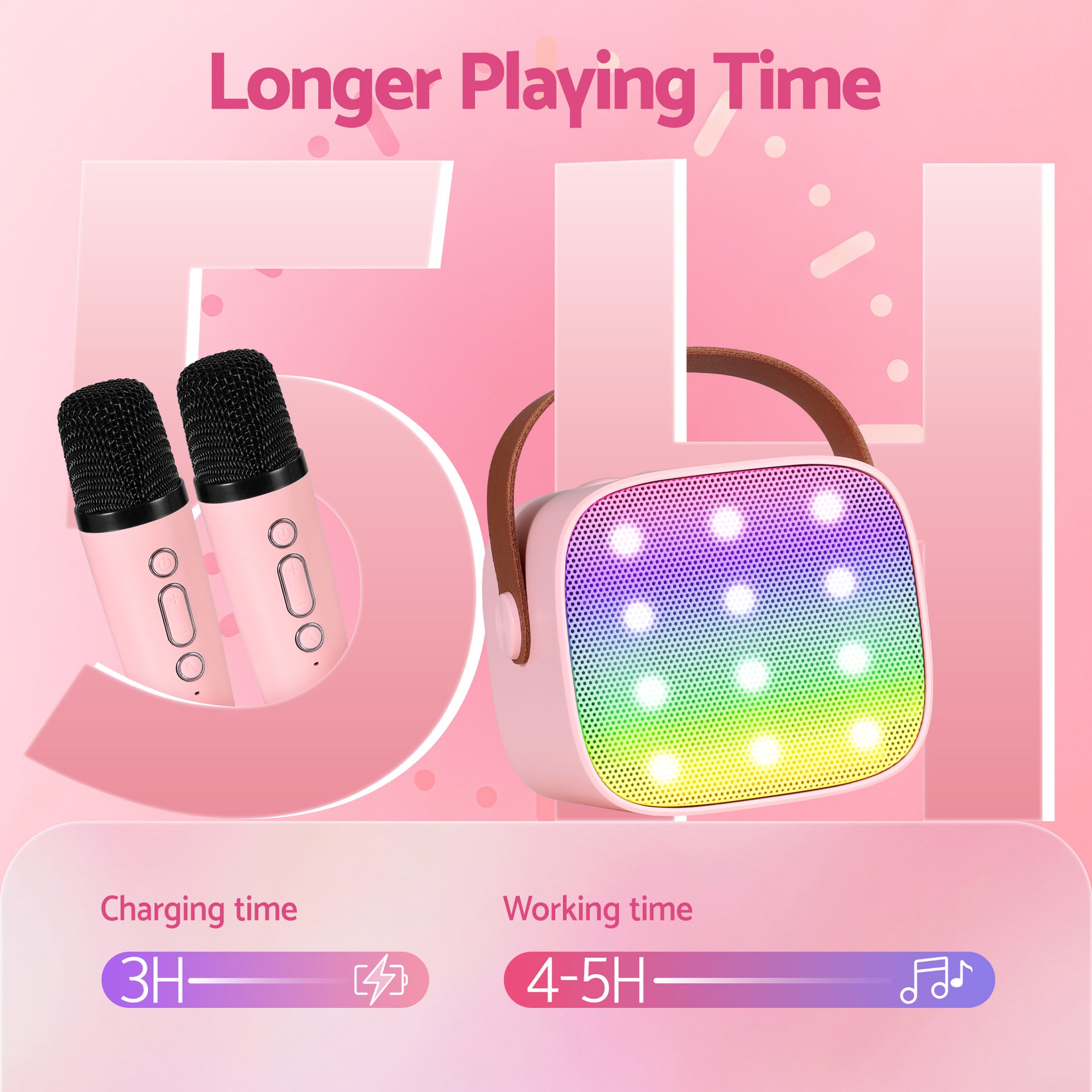 Alpha Mini Portable Karaoke Machine for Adults Kids with 2 Wireless Microphones Awezingly