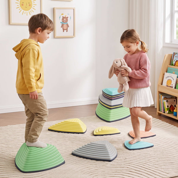 Keezi Kids Stepping Stones 6PCS Balance Stones Indoor Outdoor Toy Awezingly