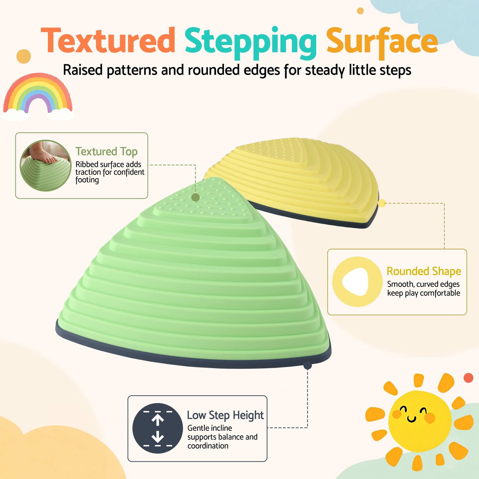 Keezi Kids Stepping Stones 6PCS Balance Stones Indoor Outdoor Toy Awezingly