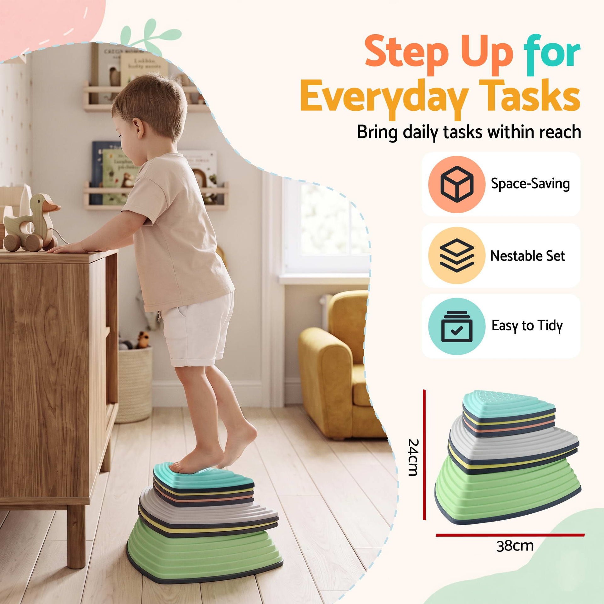 Keezi Kids Stepping Stones 6PCS Balance Stones Indoor Outdoor Toy Awezingly