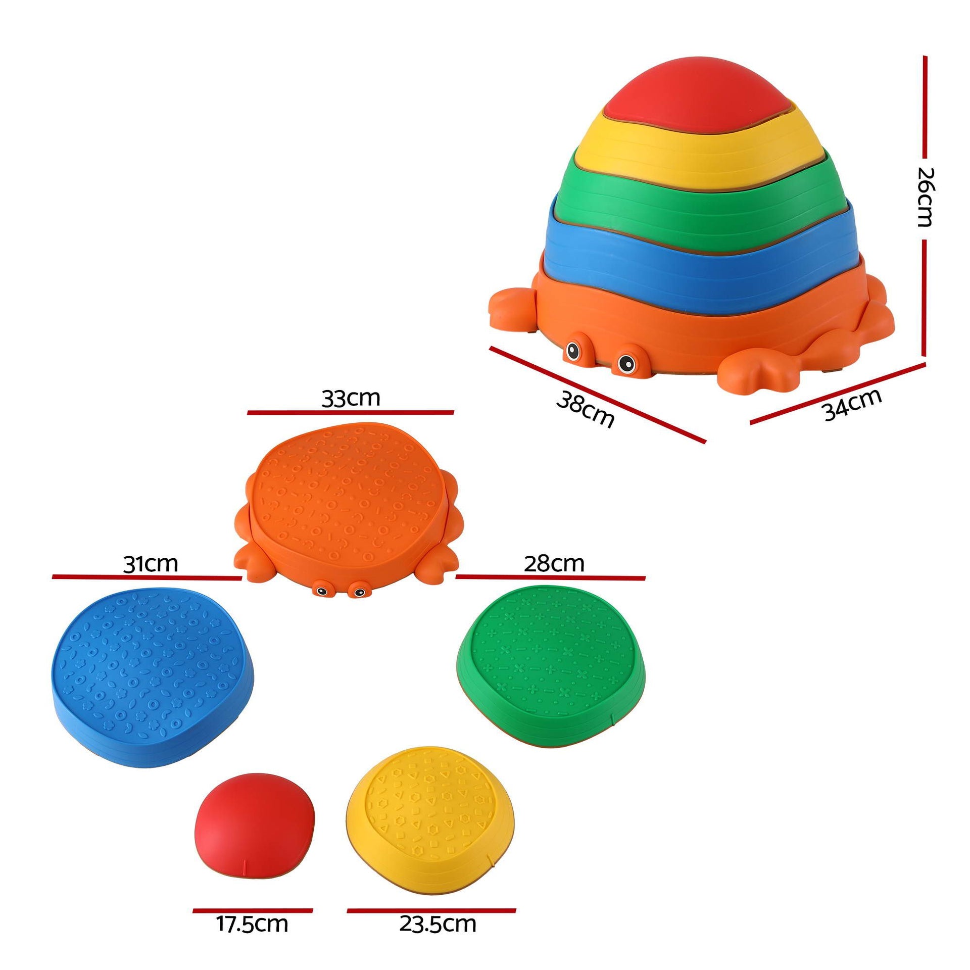 Keezi Kids Stepping Stones Balance Stone Set Crab Indoor Outdoor 5PCS Awezingly
