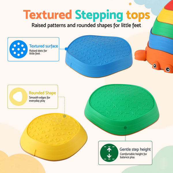 Keezi Kids Stepping Stones Balance Stone Set Crab Indoor Outdoor 5PCS Awezingly
