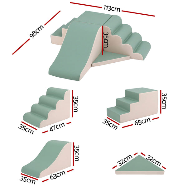 Keezi Kids Climbing Blocks 4-Piece Foam Toddler Playset Soft Indoor Climbing Toy Rocker Awezingly