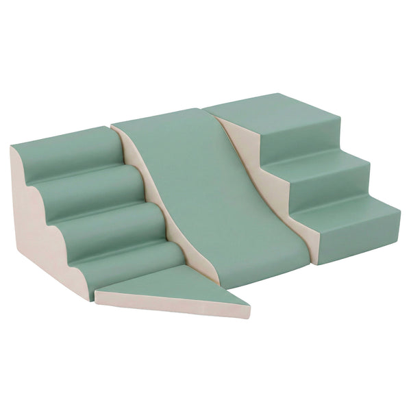 Keezi Kids Climbing Blocks 4-Piece Foam Toddler Playset Soft Indoor Climbing Toy Rocker Awezingly