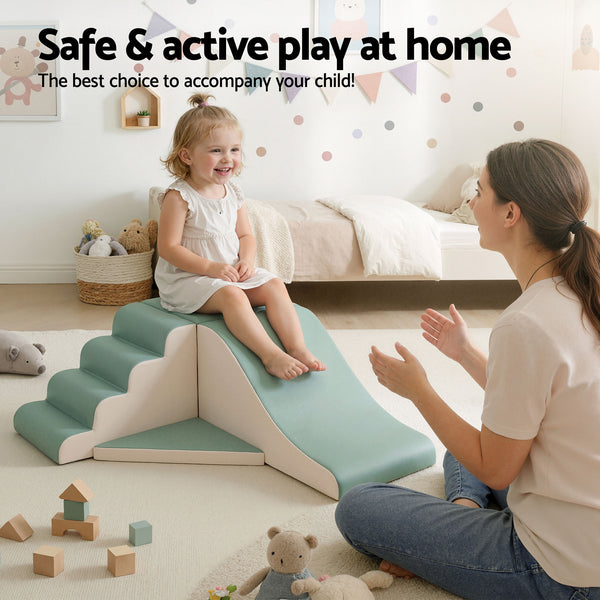 Keezi Kids Climbing Blocks 4-Piece Foam Toddler Playset Soft Indoor Climbing Toy Rocker Awezingly