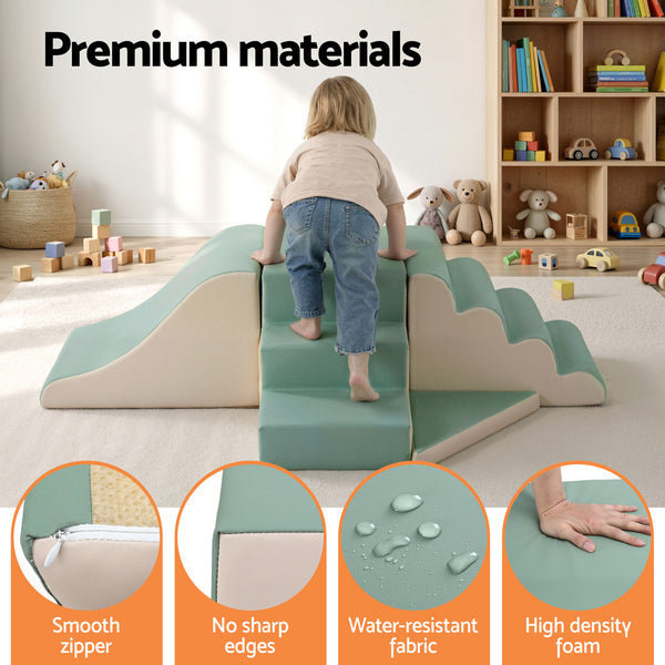 Keezi Kids Climbing Blocks 4-Piece Foam Toddler Playset Soft Indoor Climbing Toy Rocker Awezingly