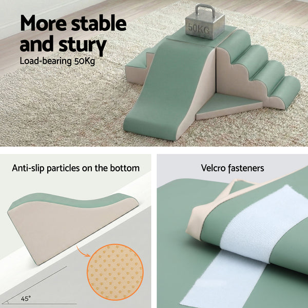 Keezi Kids Climbing Blocks 4-Piece Foam Toddler Playset Soft Indoor Climbing Toy Rocker Awezingly