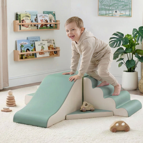 Keezi Kids Climbing Blocks 4-Piece Foam Toddler Playset Soft Indoor Climbing Toy Rocker Awezingly