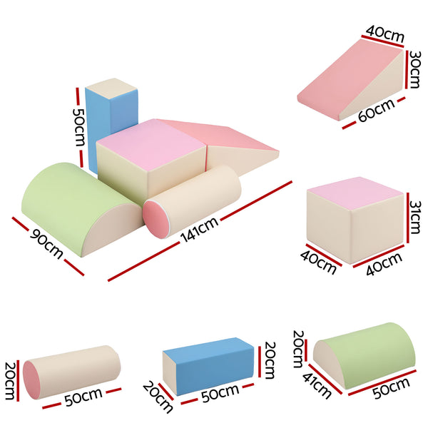 Keezi Kids Climbing Blocks 5-Piece Foam Toddler Playset Soft Indoor Climbing Toy Rocker Awezingly