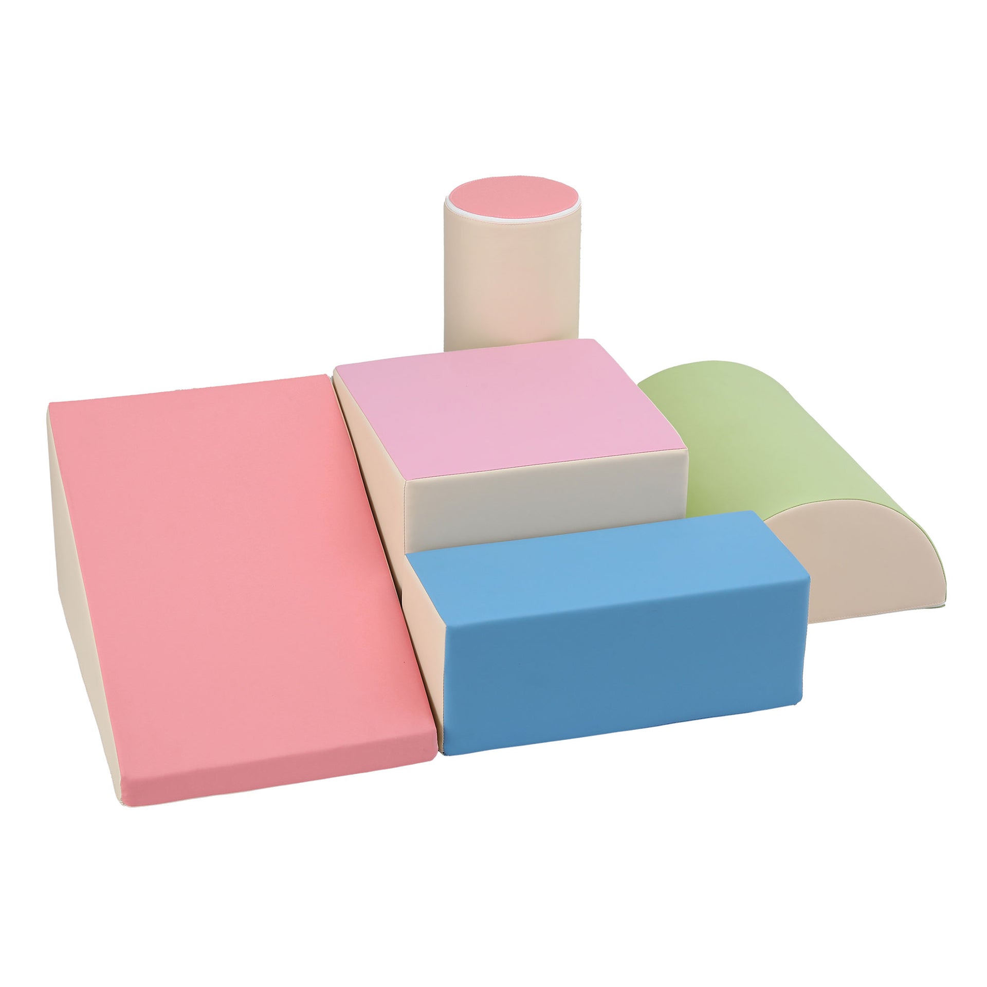 Keezi Kids Climbing Blocks 5-Piece Foam Toddler Playset Soft Indoor Climbing Toy Rocker Awezingly