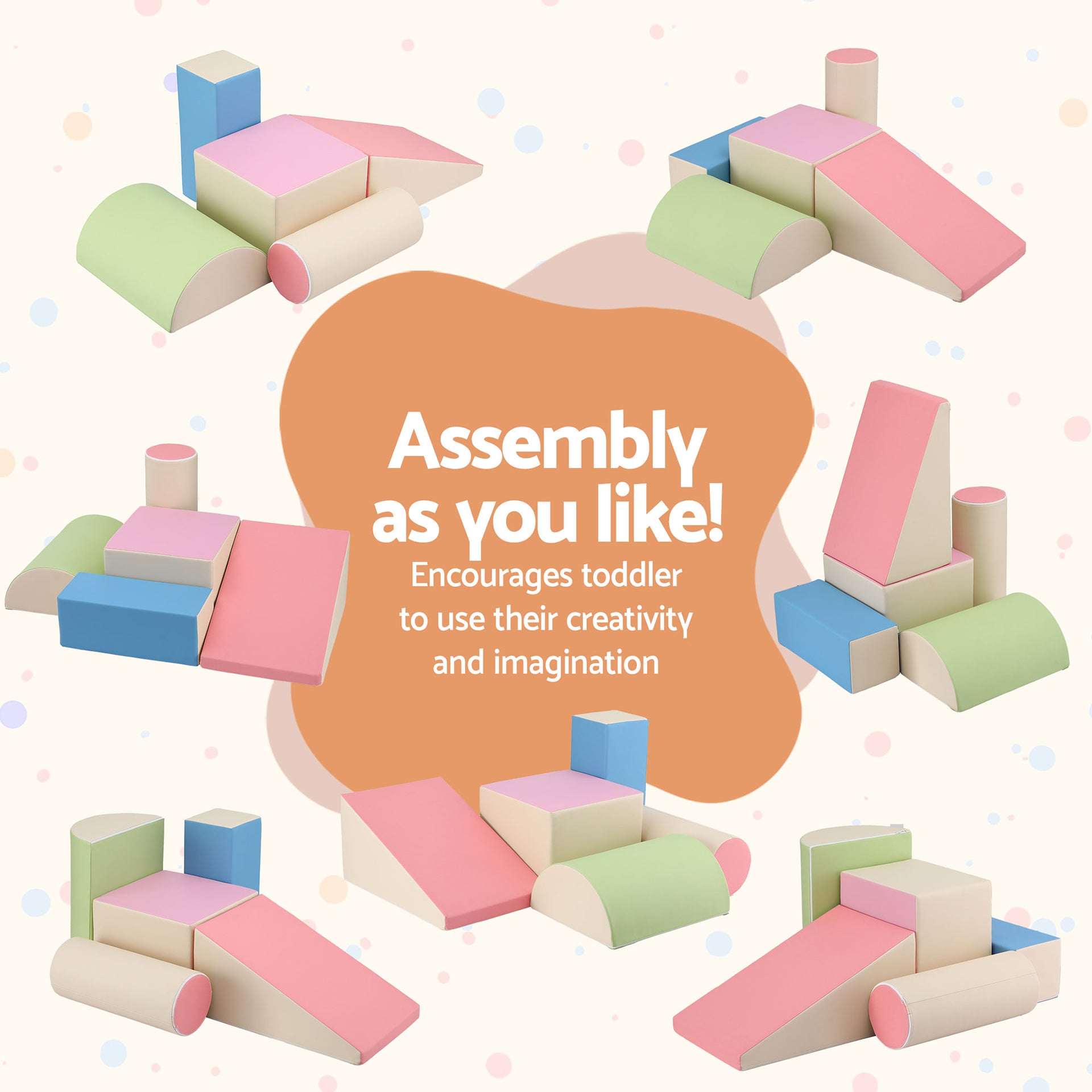 Keezi Kids Climbing Blocks 5-Piece Foam Toddler Playset Soft Indoor Climbing Toy Rocker Awezingly