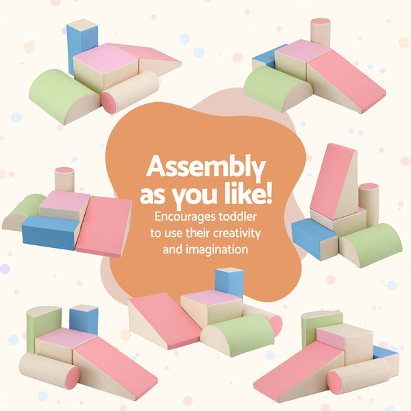 Keezi Kids Climbing Blocks 5-Piece Foam Toddler Playset Soft Indoor Climbing Toy Rocker Awezingly