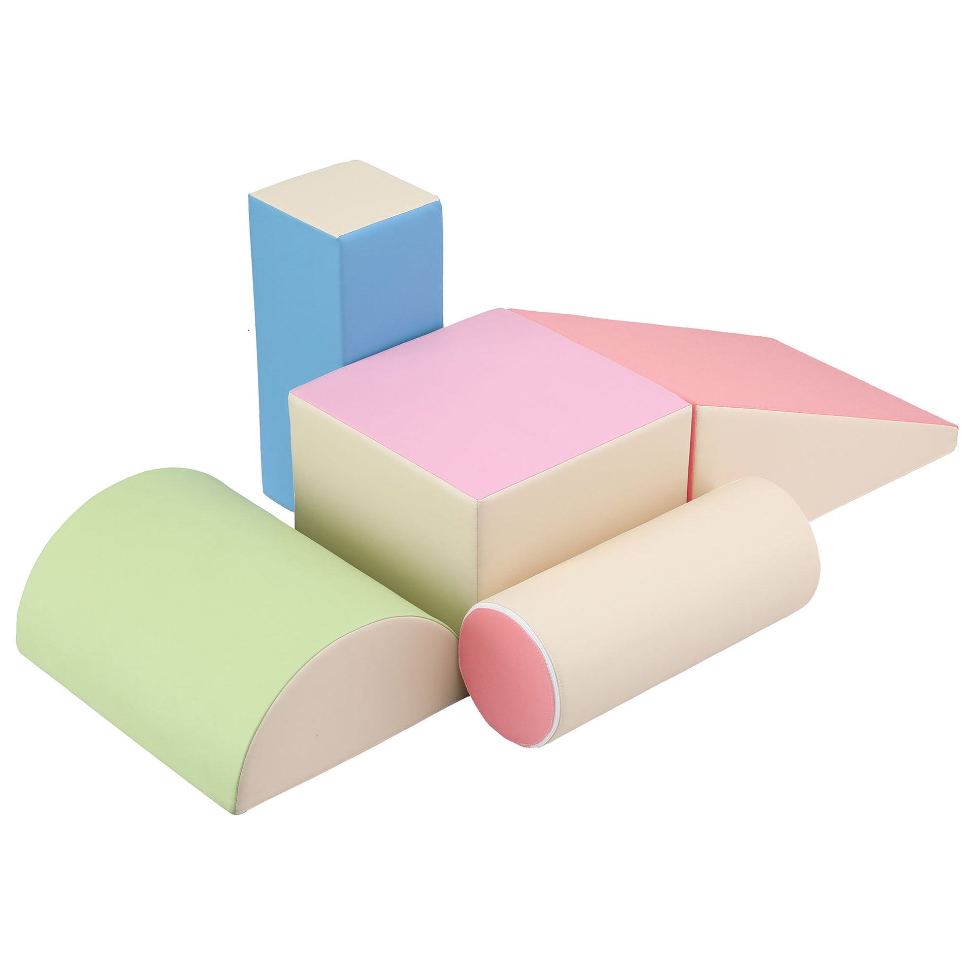 Keezi Kids Climbing Blocks 5-Piece Foam Toddler Playset Soft Indoor Climbing Toy Rocker Awezingly