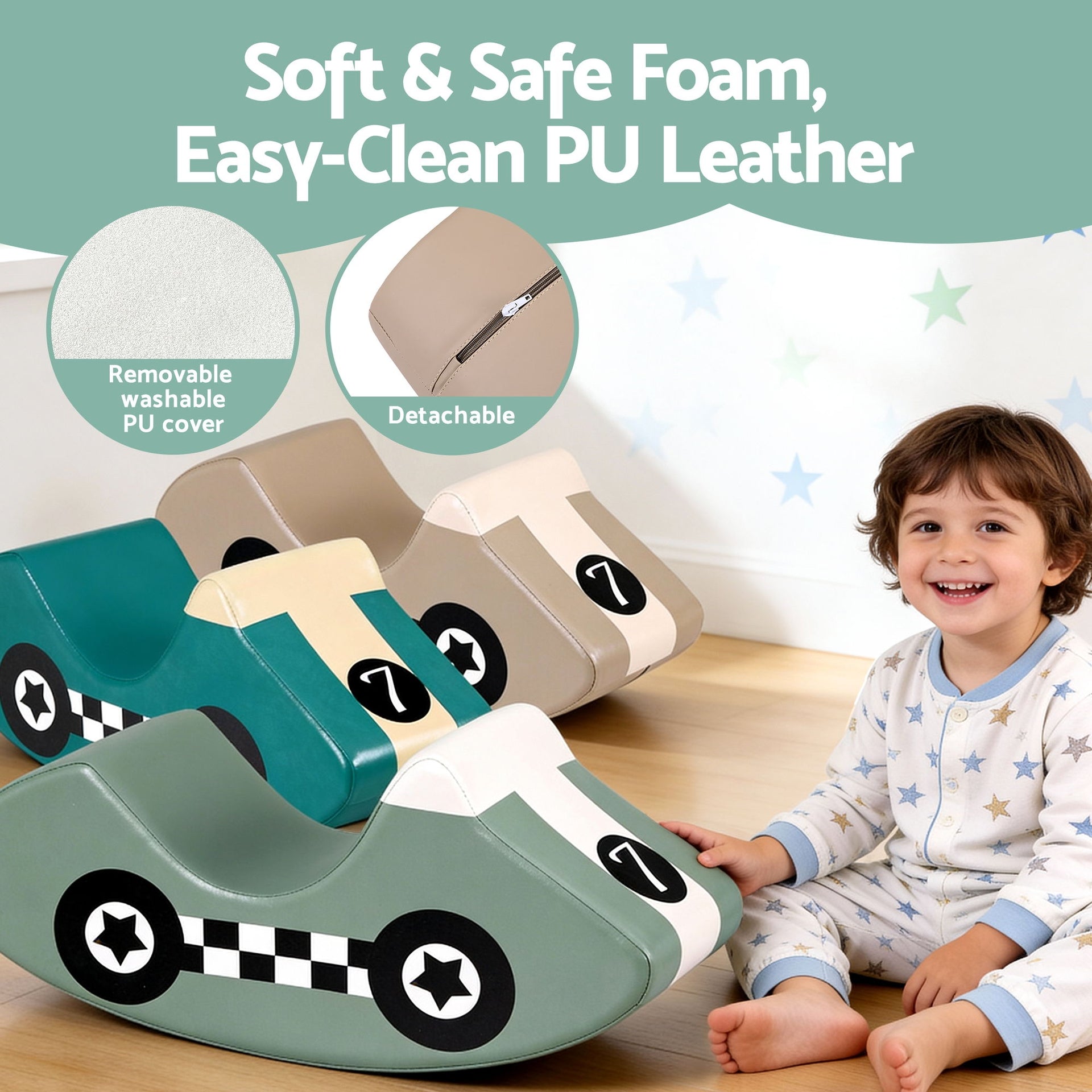 Kids Climbing Blocks 3Pcs Foam Toddler Playset Soft Indoor Climbing Toy Rocker Awezingly