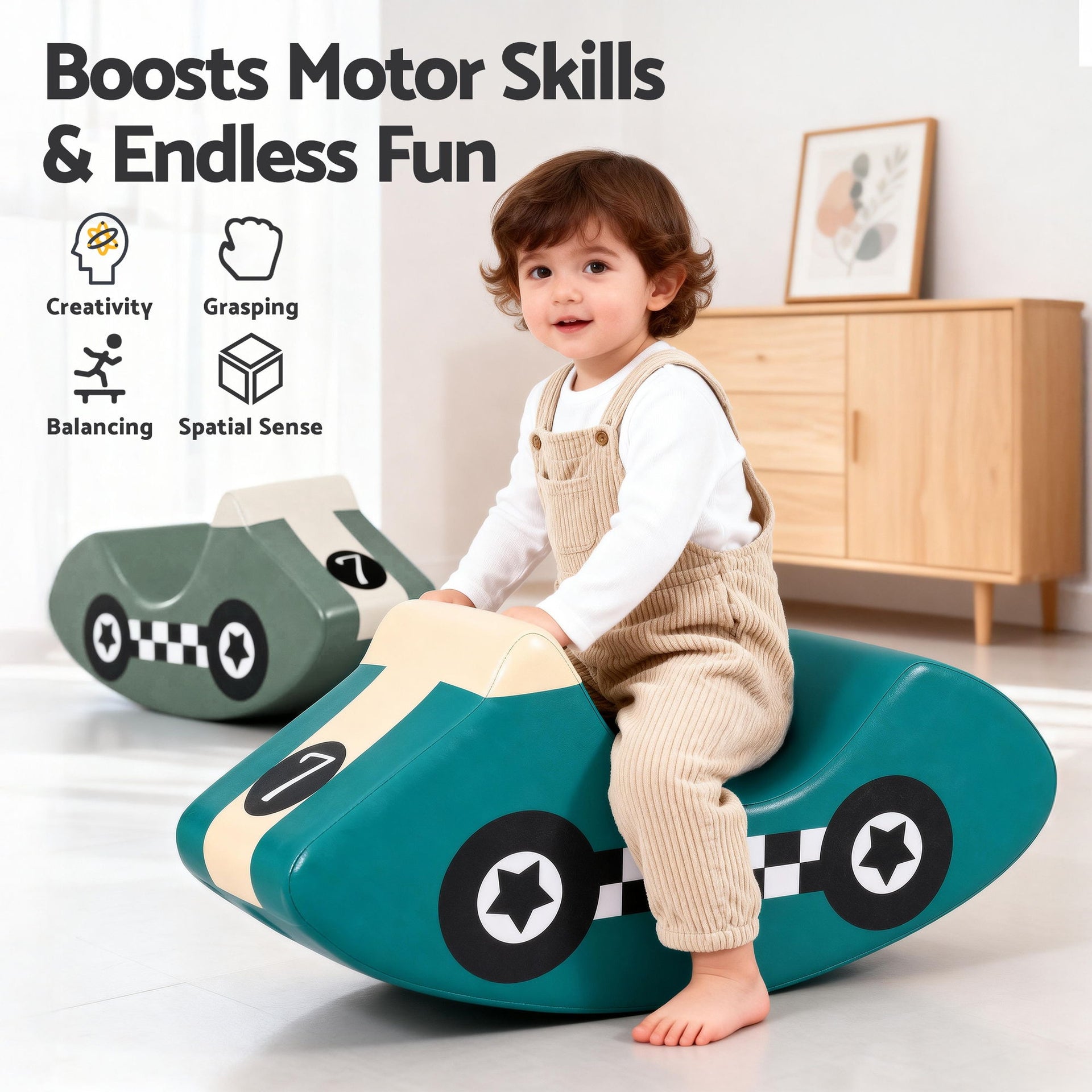 Kids Climbing Blocks 3Pcs Foam Toddler Playset Soft Indoor Climbing Toy Rocker Awezingly