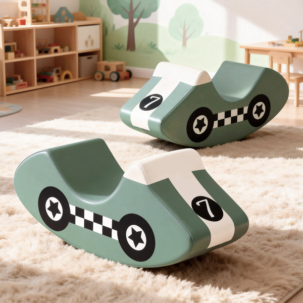 Kids Climbing Blocks Foam Toddler Playset Soft Indoor Climbing Toy Rocker Green Awezingly