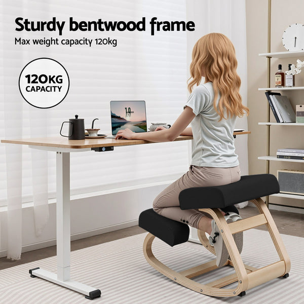 Artiss Kneeling Chair Ergonomic Posture Chair with Memory Foam Balance Stool for Home Office Gaming 120kg Weight Capacity Black Awezingly